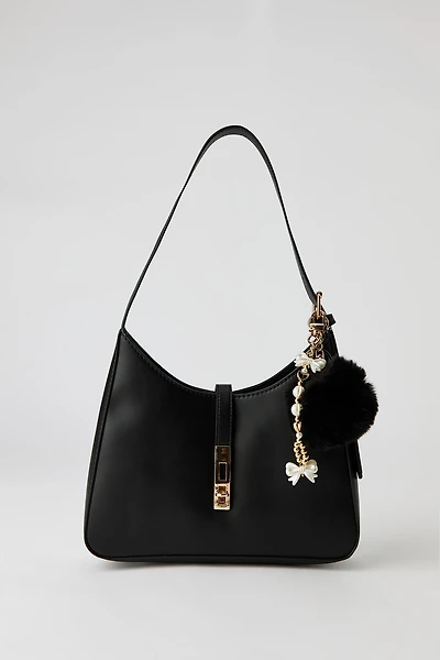 Large Crescent Shoulder Bag with Keychain
