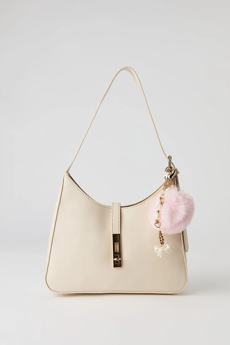 Large Crescent Shoulder Bag with Keychain
