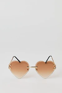 Heart Shaped Rimless Sunglasses