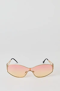 Double Heart Shield Sunglasses