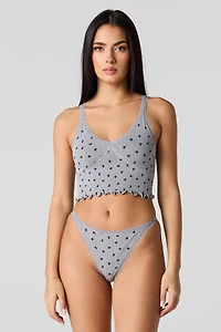 Seamless Ribbed Tank & Thong Set