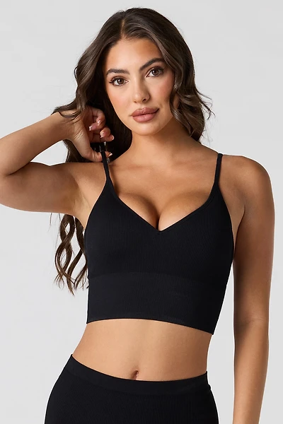 Seamless Ribbed Padded Bra