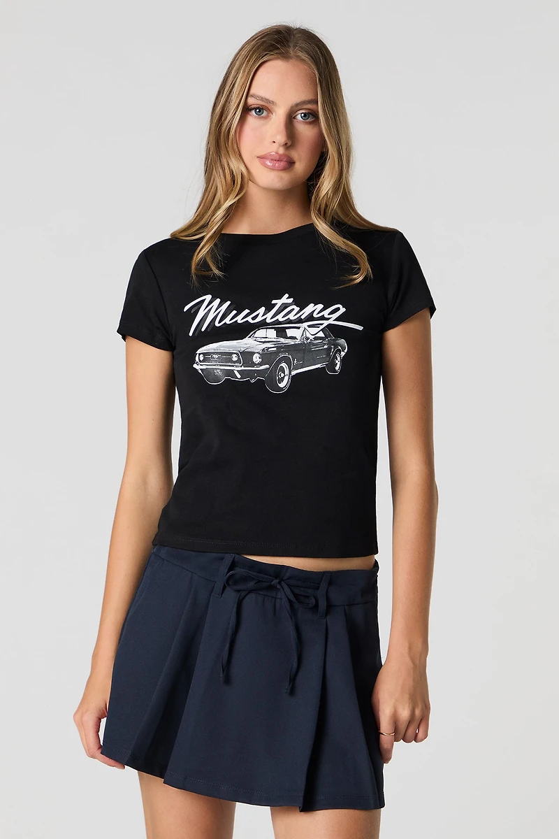 T-shirt côtelé à imprimé Ford Mustang