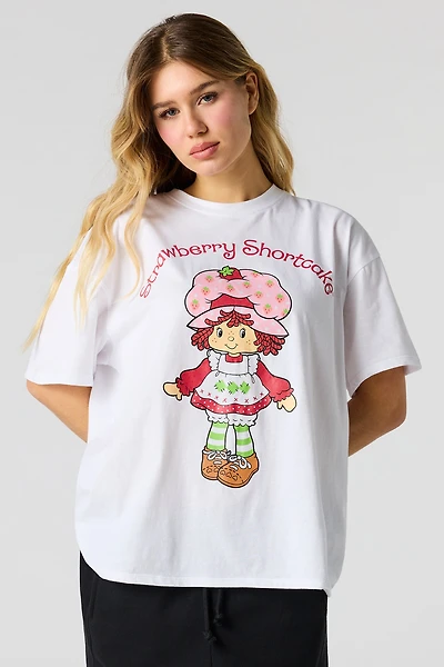 T-shirt de coupe garçonne à imprimé Strawberry Shortcake
