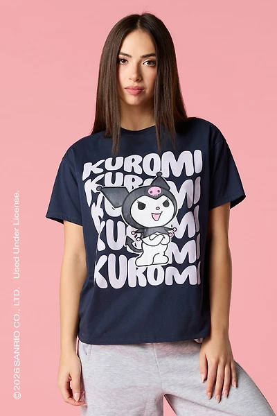 T-shirt de coupe garçonne à imprimé Kuromi™ HD