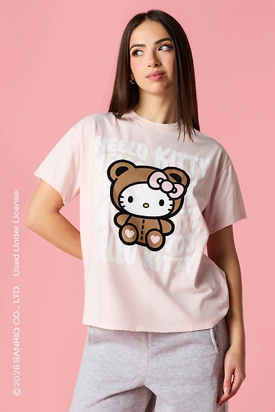 T-shirt de coupe garçonne à imprimé Hello Kitty® HD