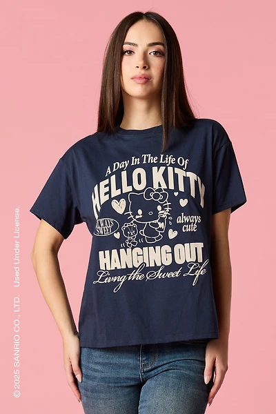 Hello Kitty® Flock Print Boyfriend T-Shirt