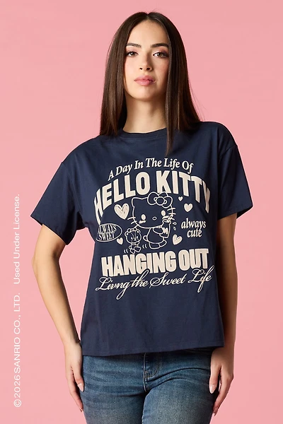 Hello Kitty® Flock Print Boyfriend T-Shirt