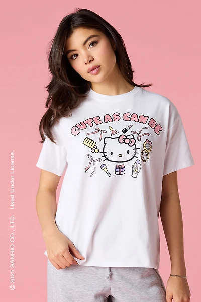 Hello Kitty® Glitter Graphic Boyfriend T-Shirt