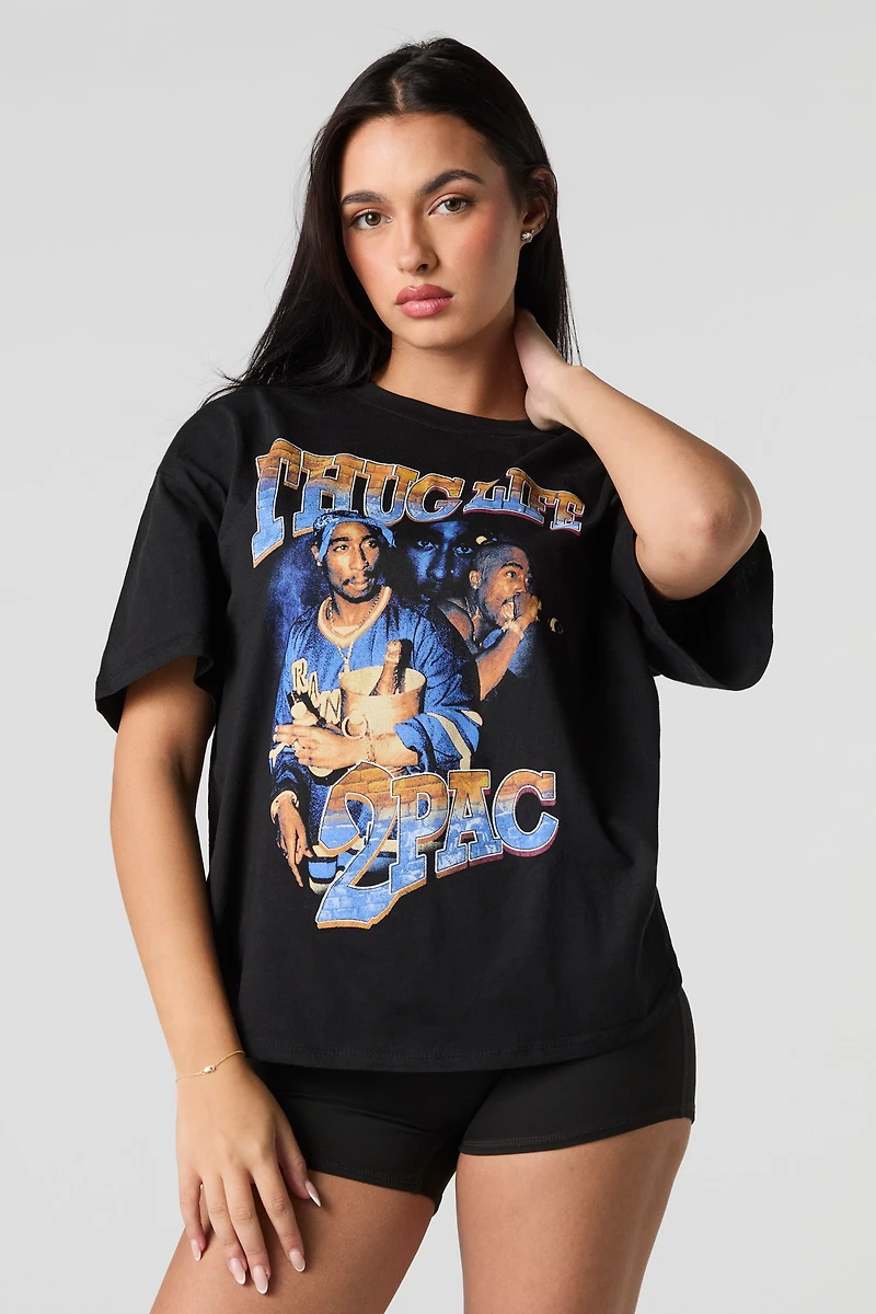 T-shirt à imprimé Tupac Thug Life