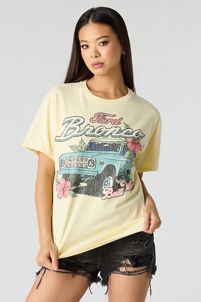 T-shirt surdimensionné en coton lourd de luxe à imprimé Ford