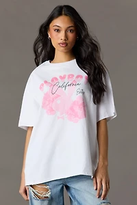 T-shirt surdimensionné en coton lourd de luxe à imprimé Playboy