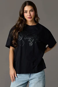 Luxe Heavy Cotton Playboy Graphic Oversized T-Shirt