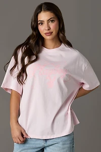 Luxe Heavy Cotton Playboy Graphic Oversized T-Shirt