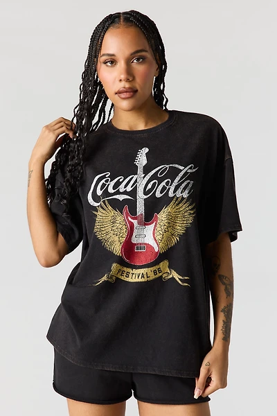 Coke Graphic Washed Oversized T-Shirt