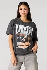 T-shirt de coupe garçonne délavé à imprimé DMX