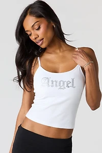 Camisole imprimée avec pierres du Rhin et encolure dégagée