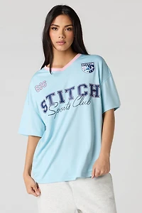 Stitch Graphic Mesh Jersey