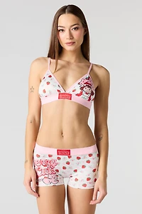 Strawberry Shortcake Triangle Bralette & Boy Short 2 Piece Set