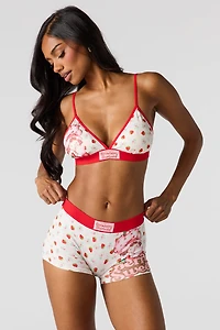 Strawberry Shortcake Triangle Bra & Boy Short 2 Piece Set