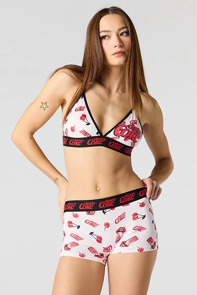 Diet Coke Triangle Bralette & Boy Short 2 Piece Set