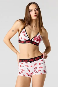 Diet Coke Triangle Bralette & Boy Short 2 Piece Set