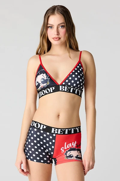 Betty Boop Triangle Bra & Boy Short Set