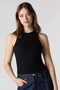 Camisole côtelée à col haut