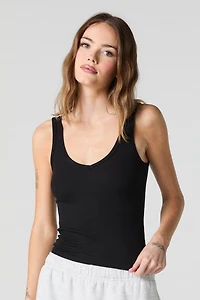Camisole Skimmer côtelée à col en V