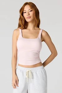 Braless Ribbed Square Neck Tank