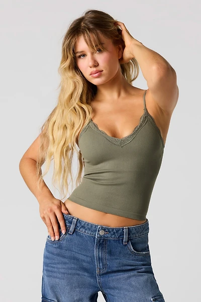 Braless Ribbed Seamless Crop Tank