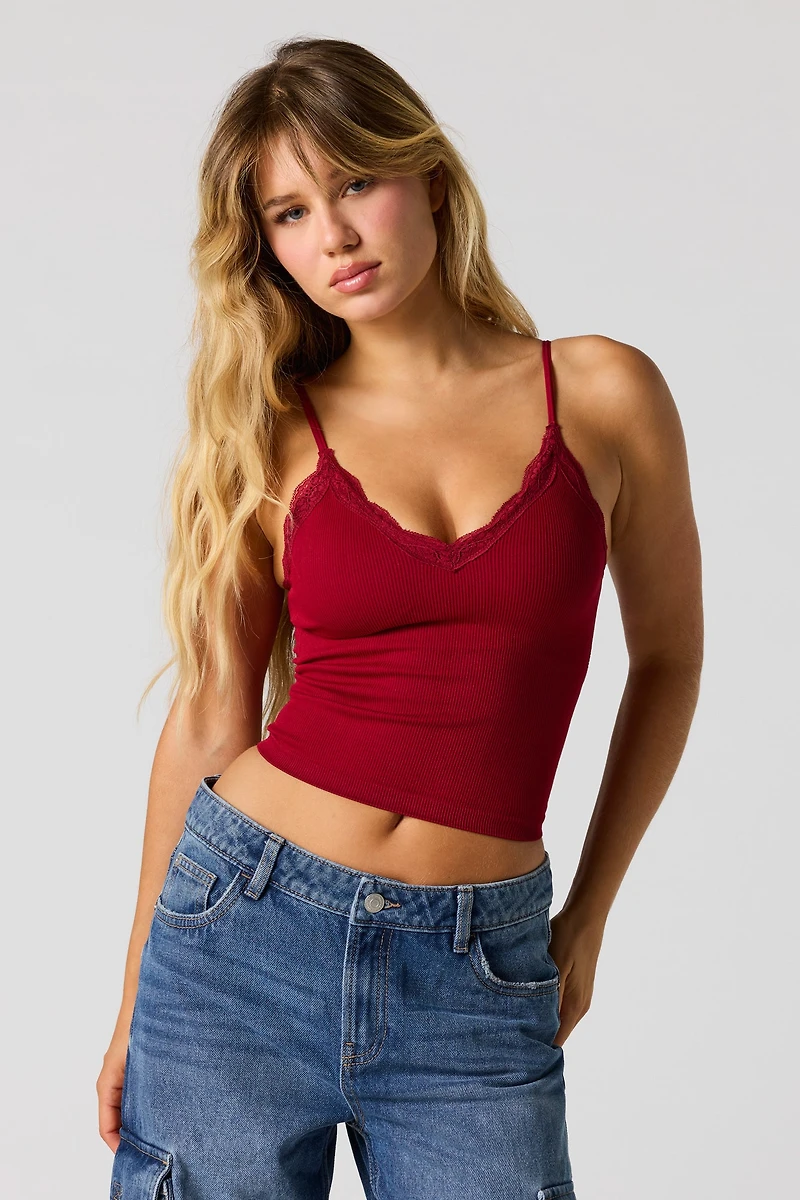 Braless Ribbed Seamless Crop Tank