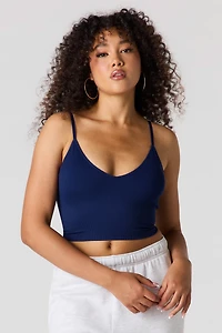 Seamless Ribbed V-Neck Braless Tank