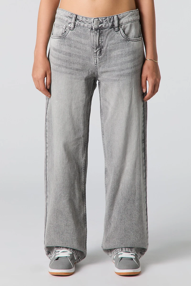 Light Grey Low Rise Baggy Jean