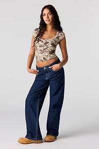 Low Rise Baggy Rinse Jean