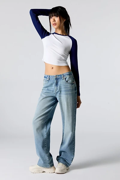 Medium Wash Straight Leg Jean