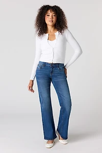 Low Rise Push Up Flare Dark Jean