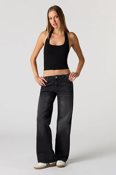 Low Rise Baggy Black Jean