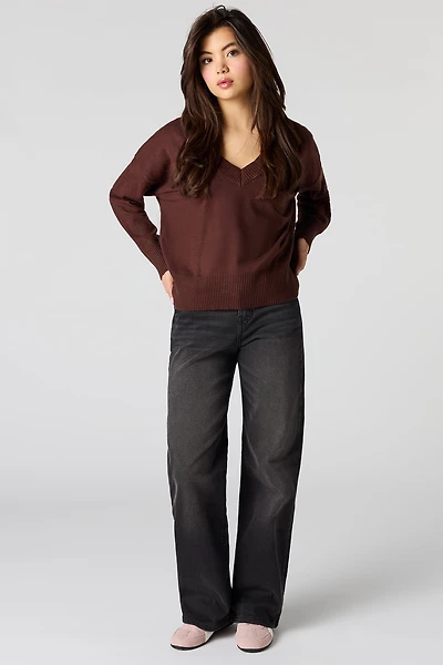 Stretch Baggy Washed Black Jean