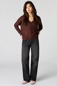 Stretch Baggy Washed Black Jean