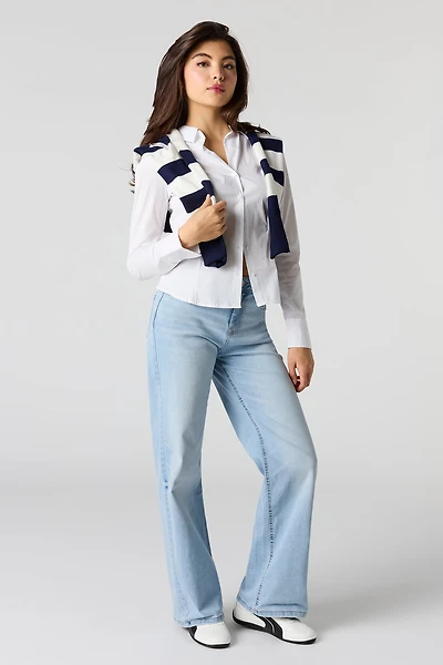 Jean baggy extensible délavé pâle