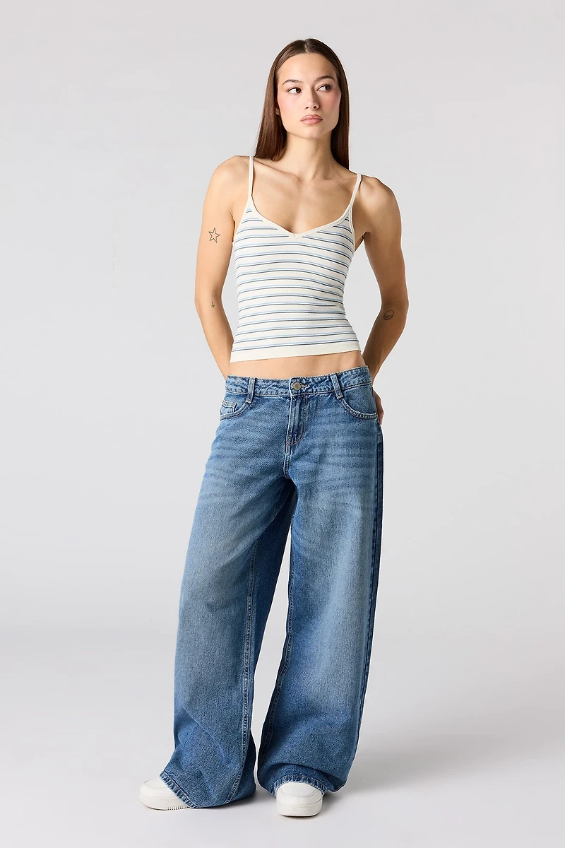 Low Rise Super Baggy Dark Jean