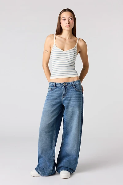 Low Rise Super Baggy Dark Jean
