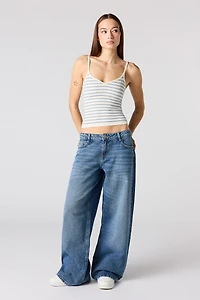 Low Rise Super Baggy Dark Jean