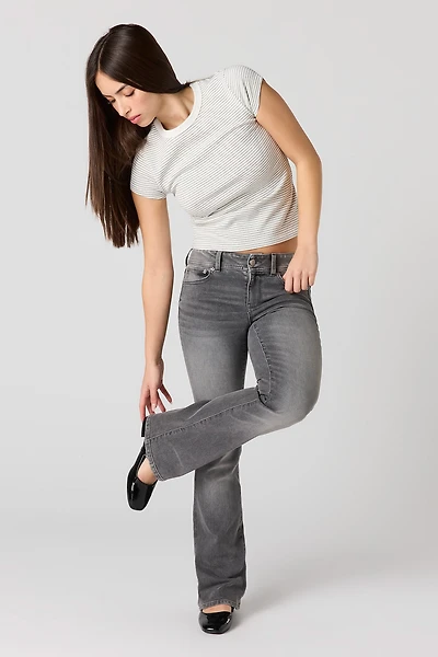 Low Rise Bootcut Grey Jean