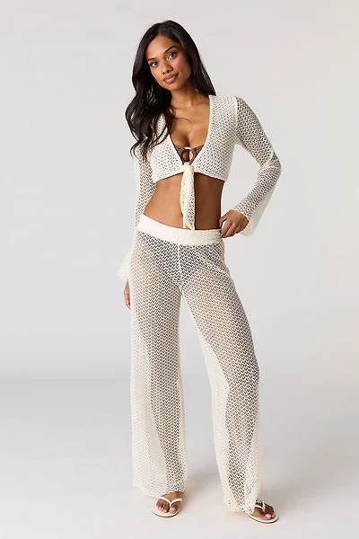 Pantalon couvre-maillot crocheté à jambe large