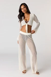 Pantalon couvre-maillot crocheté à jambe large