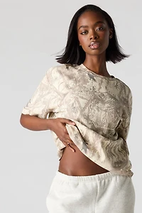 T-shirt carré surdimensionné en coton lourd de luxe