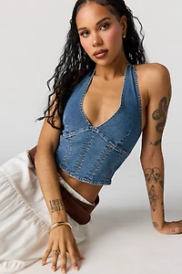 Denim Bustier Top