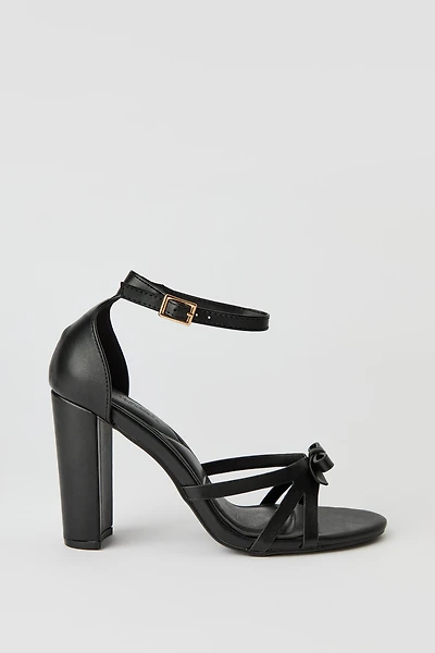 Strappy Bow Ankle Strap High Heel